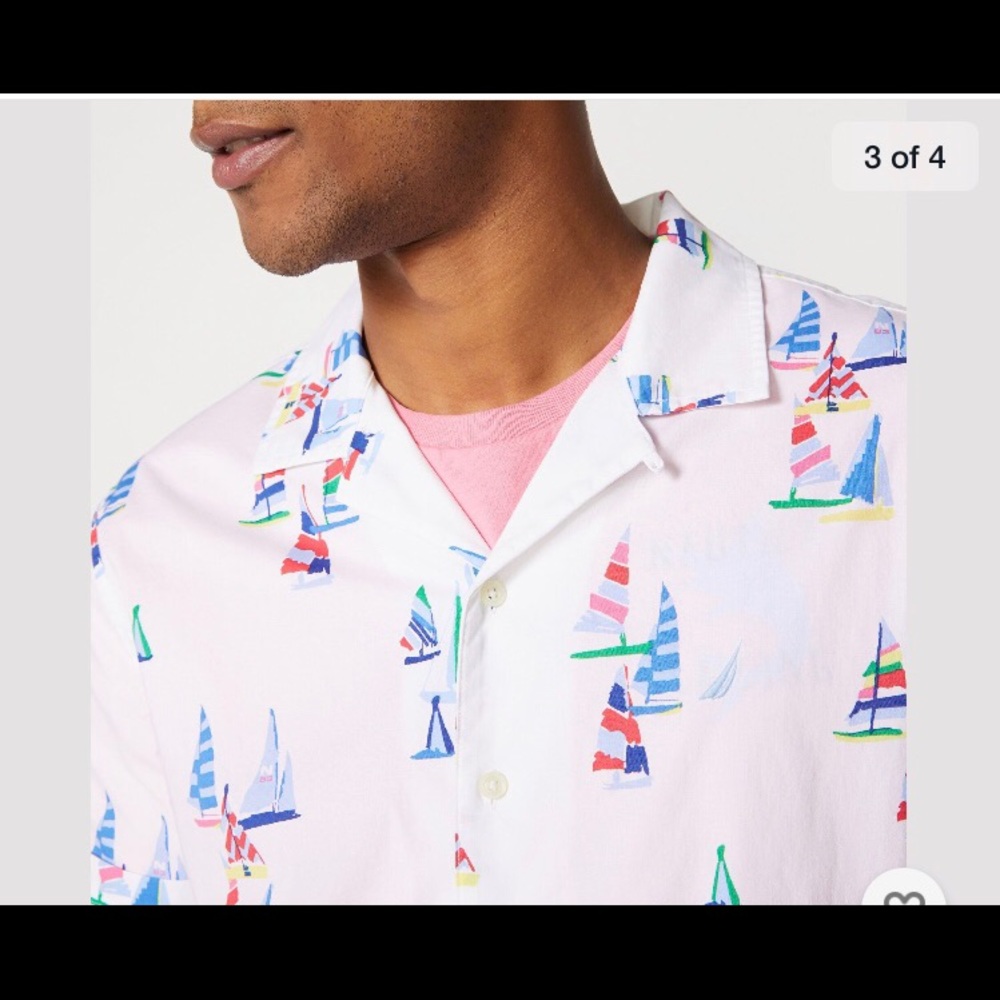 Nautica classic fit boat print camp shirt XXL - Picture 3 of 9